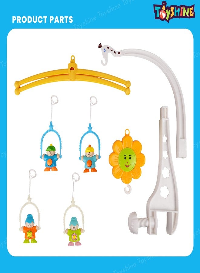 Toyshine Bed Ring Cot Mobile with Music, Lights, and Rattles - Perfect Baby Musical Crib Mobile with Rotating Rattles and Hanging Toys - Image 4
